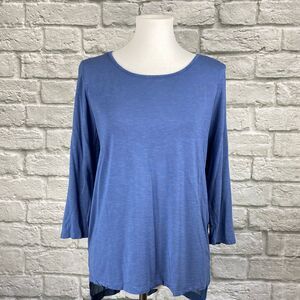 BCBGMaxazria Blue Semi-sheer Top